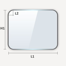 Plaque de sol Carré angles arrondis verre - 1000x1000mm R100