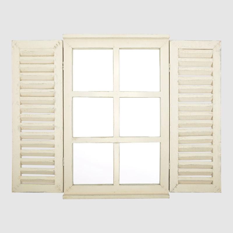 Miroir fenêtre avec portes battantes - Bois