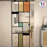 Kit porte coulissante verre coloré 725mm MONDO avec rail coulissant