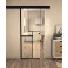 Kit porte style verrière Minimo 825mm avec rail et coffrage