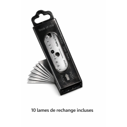 Etui de 10 lames de rechange pour grattoir de vitre de pôeles et inserts