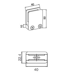 Pince de fixation de milieu pour verre de 8-10mm