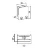 Pince de fixation de milieu pour verre de 8-10mm