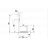 Cimaise - Profilé J de 10 x 12 x 25 mm pour miroirs et crédences - Longueur 2m50